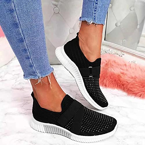 Frdun Zapatos cómodos con soporte de arco para mujer, zapatos sin cordones con suela ortopédica, zapatillas de deporte de moda para mujer, zapatos casuales para caminar