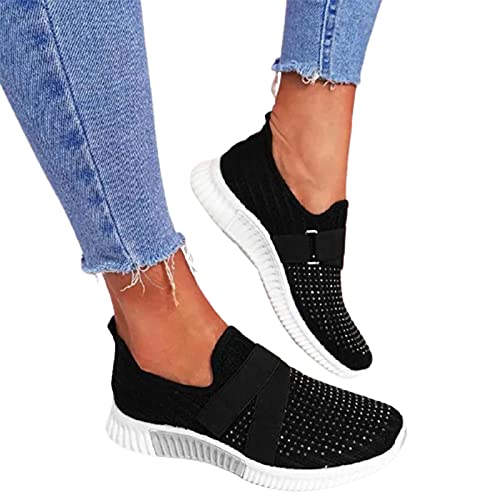 Frdun Zapatos cómodos con soporte de arco para mujer, zapatos sin cordones con suela ortopédica, zapatillas de deporte de moda para mujer, zapatos casuales para caminar