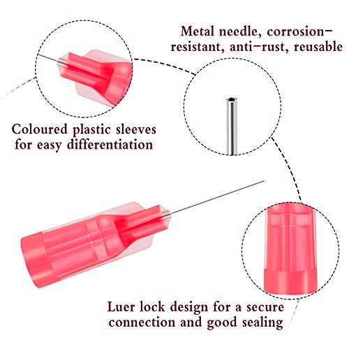 Fumanduo 156Pcs Agujas Dispensadoras Punta de Acero Inoxidable de 12 Diferentes Tamaños para Jeringa y Botella de Pegamento Líquido Industriales (3cm,14/15/16/17/18/19/20/21/22/23/25/27G)