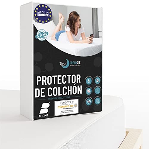 Funda Colchon 90 x 190/200 cm Impermeable - Dreamzie - Protector Colchon Oeko-Tex® Hipoalergénico, Anti-Bacteriano, Anti-Acaros - Made in EU