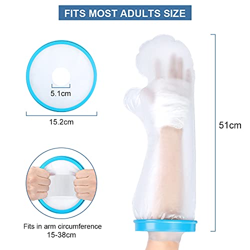 Funda Escayola Brazo, Protector de Escayola Impermeable Brazo Adulto, Funda Protectora para Ducha Brazo, Elástico, Protector de Ducha Brazo