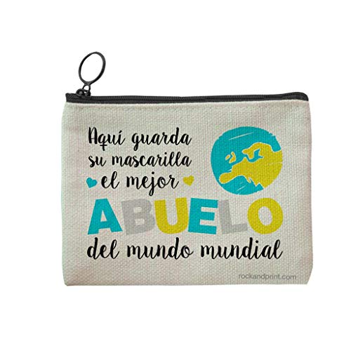 Funda mascarilla regalo ABUELO personalizada guardamascarilla mejor abuelo mundo mundial