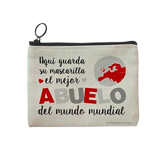 Funda mascarilla regalo ABUELO personalizada guardamascarilla mejor abuelo mundo mundial