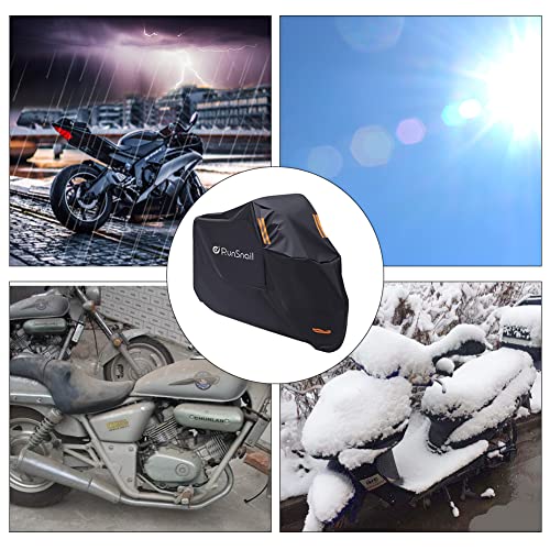 Funda para Moto Scooter XL, Cubierta de Moto Impermeable Protección con Recubrimiento de PU, Dobladillos Elásticos y Cinturón a Prueba de Viento