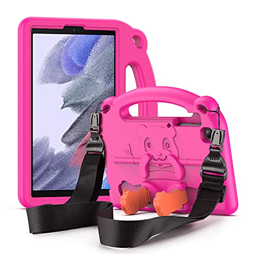 Funda para Tablet Samsung Galaxy Tab A7 Lite de 8.7 Pulgadas 2021 (SM-T220 / SM-T225), Peso Ligero, Resistente a los Golpes, con Correa para el Hombro, asa de Soporte,Funda para Tab A7 Lite,Rose Pink