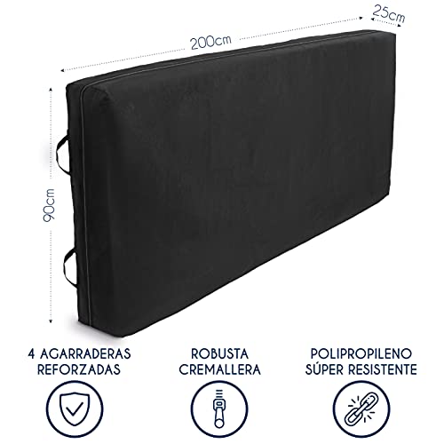 Funda Protector de Colchon Amacenamiento y Mudanzas para Colchones 90x200 x 25 cm - Cama 90x200 cm - 4 Asas y Cierre Zip - Funda Colchon Impermeable, Funda para Guardar colchon