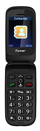 Funker F7 CLASSIC EASY, Teléfono Móvil para Personas Mayores Teclas Grandes con Tapa Pantalla 2,4 Pulgadas y Tecla de Emergencia botón SOS Cámara Fácil de Usar para Ancianos, Gris