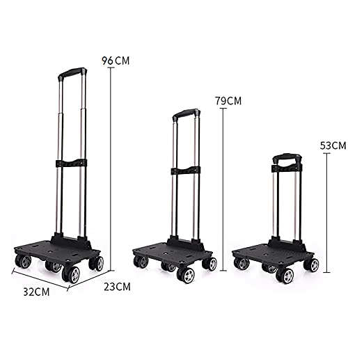 FVIWSJ Carrito Compra Plegable Que Puede Subir escaleras con Plataforma Ruedas extraíble,Mango,Carro para Compra con Compartimento térmico,Negro,S