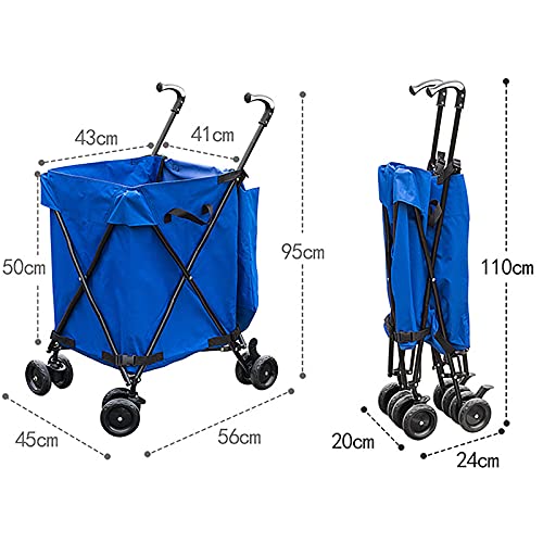 FVIWSJ Rolser Carro,Carrito Compra Plegable Que Puede Subir escaleras con Plataforma de Ruedas extraíble,Mango 95cm Altura,Resistente Agua Cubierta,Negro