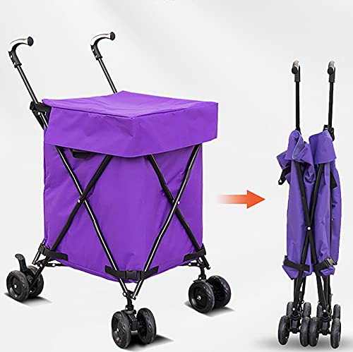 FVIWSJ Rolser Carro,Carrito Compra Plegable Que Puede Subir escaleras con Plataforma de Ruedas extraíble,Mango 95cm Altura,Resistente Agua Cubierta,Negro