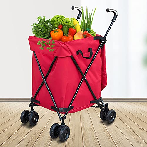 FVIWSJ Rolser Carro,Carrito Compra Plegable Que Puede Subir escaleras con Plataforma de Ruedas extraíble,Mango 95cm Altura,Resistente Agua Cubierta,Negro