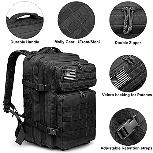 G4Free 40L Mochila Táctica Militar Paquete de Asalto del Ejército Grande Bolso de Hombro Molle Mochilas Mochila para Senderismo al Aire Libre Camping Trekking Caza