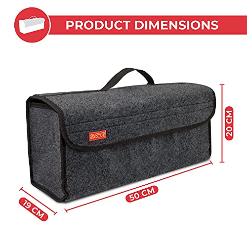 GADLANE Bolsa Grande Organizador Maletero Coche Antideslizante Hecha De Moqueta Para Organizar Herramientas De Viaje Bolsa Maletero Coche Color Gris Oscuro