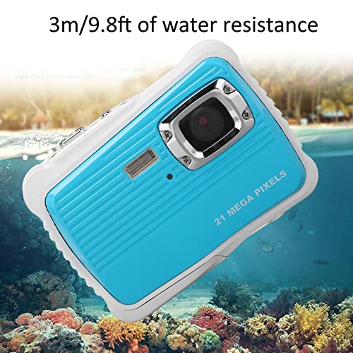 Gaeirt Mini Cámara Digital, 21MP 1080P Cámara Digital a Prueba de Agua con Pantalla de 2 In, Flash Incorporado, Admite Tarjeta Memoria 32G, Cámara de Vlogging para Viajes, Niños, Principiantes