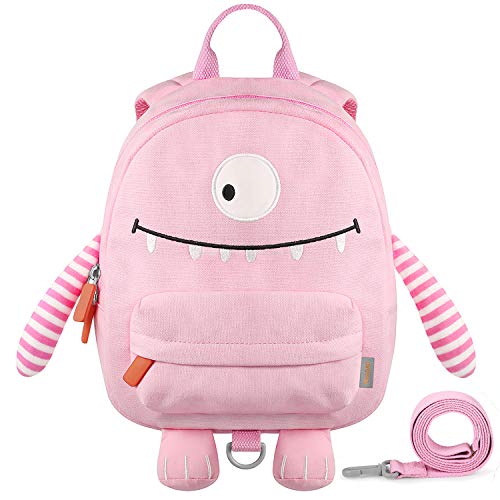 GAGAKU Mochila Infantil 3D Animales Escolar Mochila con Correa de arnés de Seguridad - Rose