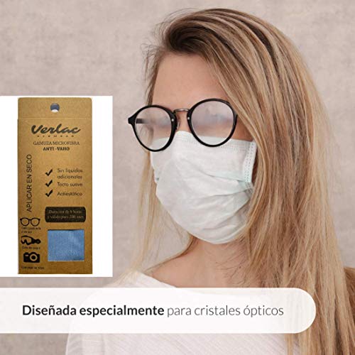 Gamuza Microfibra Antivaho Premium para Gafas y Todo Tipo de Lentes | Paño Anti-Vaho de Limpieza en Seco | No se necesitan Líquidos Adicionales