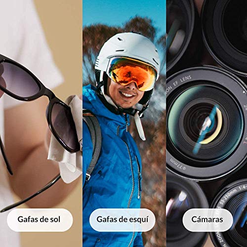 Gamuza Microfibra Antivaho Premium para Gafas y Todo Tipo de Lentes | Paño Anti-Vaho de Limpieza en Seco | No se necesitan Líquidos Adicionales