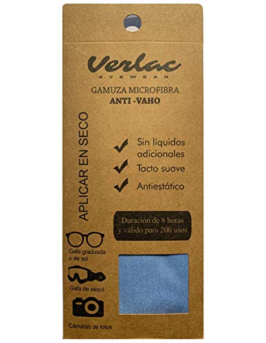 Gamuza Microfibra Antivaho Premium para Gafas y Todo Tipo de Lentes | Paño Anti-Vaho de Limpieza en Seco | No se necesitan Líquidos Adicionales