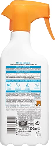 GARNIER DELIAL Sensitive Advanced - Leche Solar para Pieles Claras, Sensibles e Intolerantes al Sol, IP50+, Multicolor - 300 ml