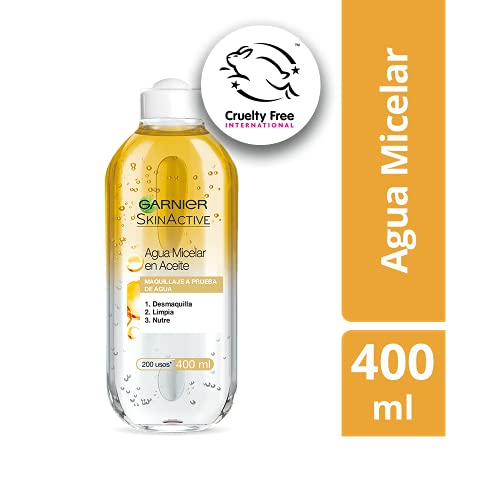 Garnier Skin Active, Agua micelar (piel grasa, en aceite waterproof) - 400 ml.