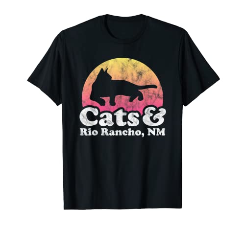 Gatos y Rio Rancho, NM Hombre o Mujer Gato y Nuevo México Camiseta