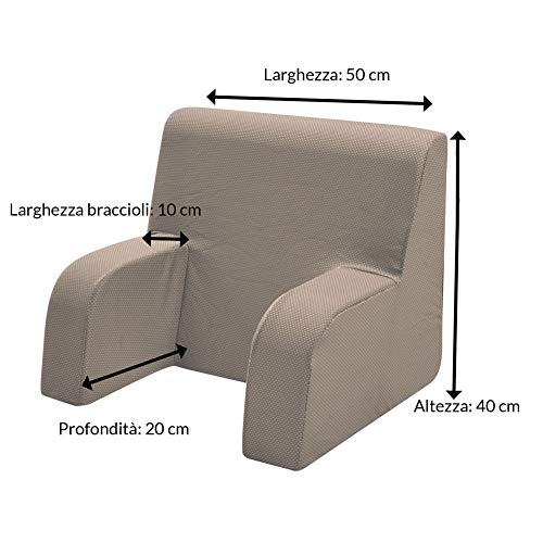 GEEMMA s.r.l. Sillón de cama, respaldo ortopédico o sillón sanitario con tejido desenfundable y lavable, sillón de cama para ancianos o lactantes. Reposacabezas para la espalda