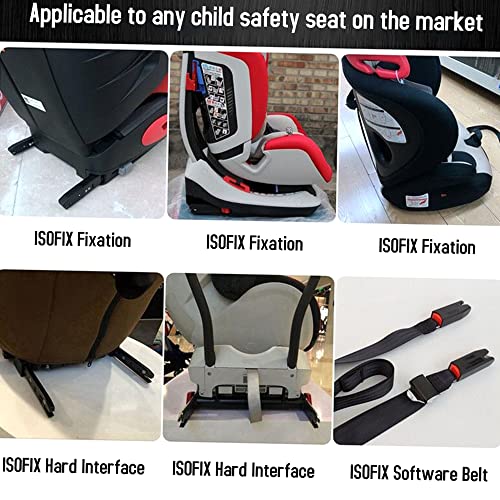 Geevorks Autos Soporte de Seguridad,isofix Universal para Coche,Soporte de Montaje de Asiento de Seguridad para automóvil para Conector de cinturón ISOFIX