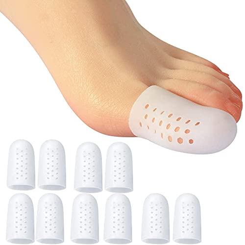 Gel Protector dedo Gordo Pie,10 piezas Punteras de Silicona para Dedo Gordo,Tapas para el dedo gordo del pie suave y alivian el dolor de pie y las ampollas y callos-Protector de silicona unisex