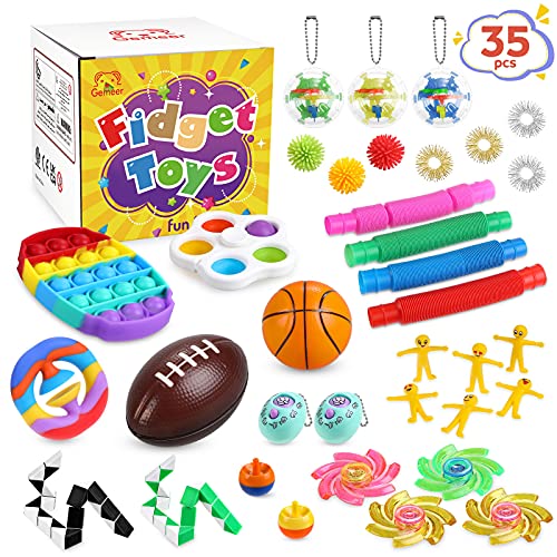 Gemeer 35 Piezas Fidget Toys, Fidget Toys Pack con Simple Dimple para Autismo, Antiestres, Juguetes para Aliviar la Ansiedad, Regalo Anti-ansiedad para Adultos y Personas con Autismo y TDAH