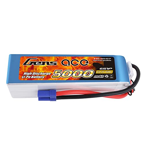 Gens ace 5000mAh 22.2V 45C 6S batería recargable Pila Polímero de litio Juguete Multicolor Para Helicópteros y Aviones más Pequeños como Align GAUI KDS ElyQ Trex-550/600