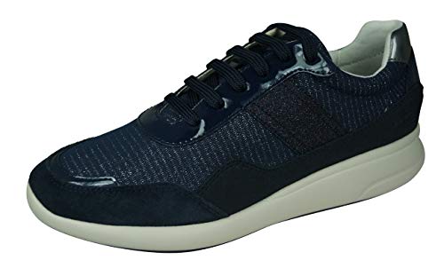 Geox Mujer Zapatos de Cordones D Ophira, señora Calzado Deportivo,Zapato con Cordones,Calzado de Exterior,Deportivo,de Moda,Ocio,Blau,39 EU / 6 UK