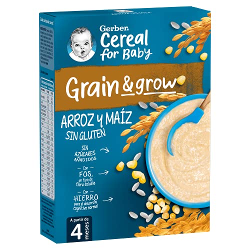 GERBER Arroz y Maíz (Sin Gluten) 250 g - Pack de 9