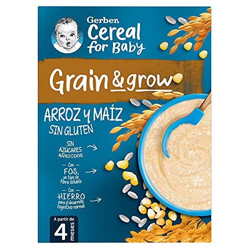 GERBER Arroz y Maíz (Sin Gluten) 250 g - Pack de 9