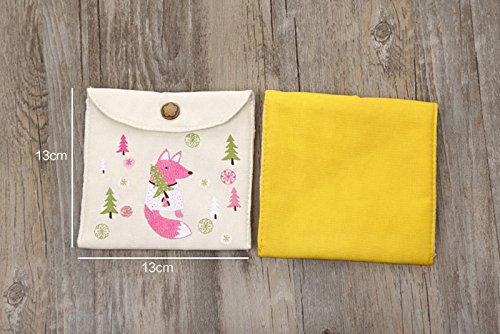 Gespout Coin Purse Multiusos de Cuadrado Paquete de Bolsillo pequeño Moneda Cartera Memoria del Paquete compresa Bolsa Bolso Neceser Coin Purse, Lona, Amarillo, 13x13cm