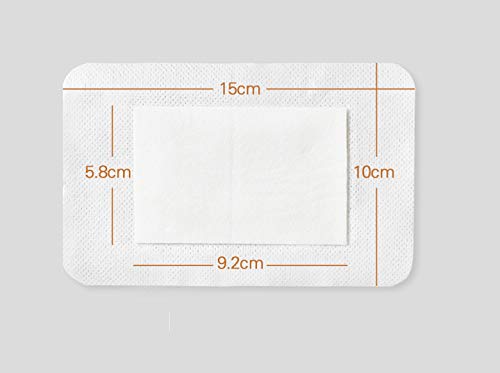 GHzzY Apósitos Adhesivos estériles para heridas de 40 Piezas - Cinta de apósitos médicos para Cortes, úlceras diabéticas en Las piernas y úlceras por presión (10 cm x 15 cm)