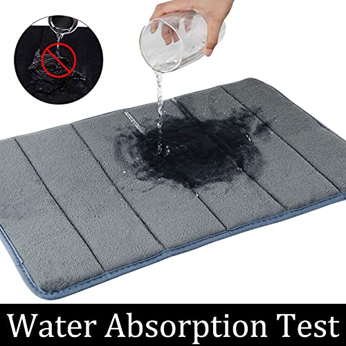 Gifoto Alfombra de Baño, Alfombrilla Baño Microfibra Absorción de Agua Antideslizante Lavable, para baño, Cocina, Dormitorio, Sala (40 X 60 cm, Gris, 1 Pieza)