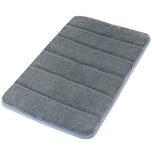 Gifoto Alfombra de Baño, Alfombrilla Baño Microfibra Absorción de Agua Antideslizante Lavable, para baño, Cocina, Dormitorio, Sala (40 X 60 cm, Gris, 1 Pieza)