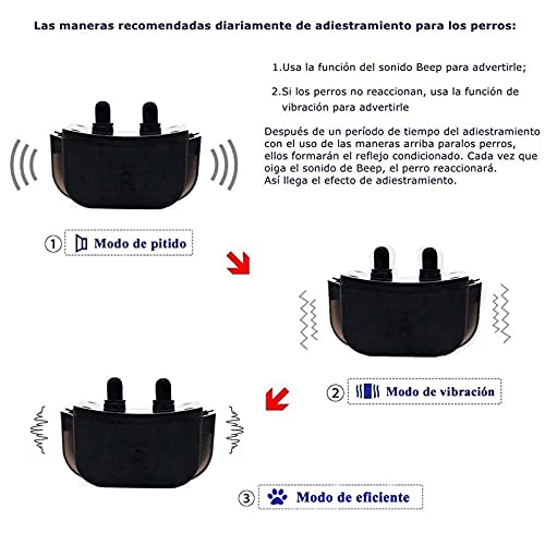 GLEADING Collar De Adiestramiento para Perros Mando. Rango De 400 Metros Recargable. Resistente Al Agua. Pitido De Alerta Y Modo De Vibración