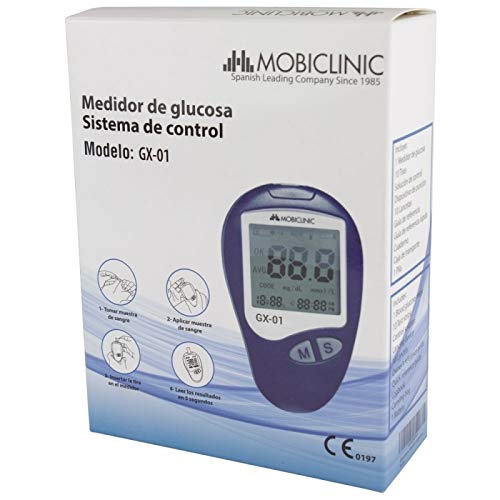 Glucómetro digital, Medidor de glucosa en sangre, Función memoria, Mobiclinic