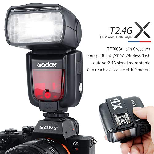 Godox TT600 2.4G GN60 Cámara maestro/esclavo, mando a distancia, flash universal con un contacto para Canon, Nikon, Sony, Pentax, Olympus, Fuji Lumix