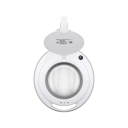 Goobay 45273 Lupa LED con pinza / 8,5 W de consumo / lente de cristal de 125 mm / temperatura de color 6400 K / 1,75 aumentos / flujo luminoso 83-800 lúmenes / blanco