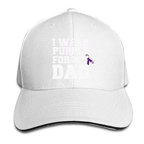 Gorra Deportiva Conciencia sobre El Alzheimer Me Pongo Morado para Mi Papá Gorra De Béisbol Retro Baseball Cap para Hombre Regalos Hip Hop