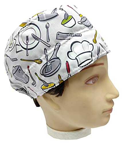 Gorro Cocinero Unisex UTENSILIOS de COCINA para Pelo Corto, hombre y mujer BolsoHatillo TC