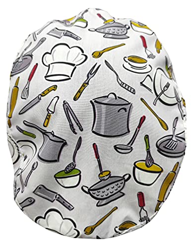 Gorro Cocinero Unisex UTENSILIOS de COCINA para Pelo Corto, hombre y mujer BolsoHatillo TC