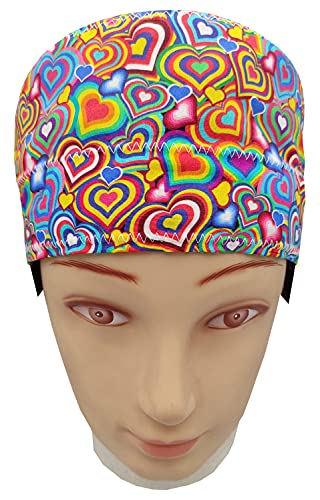 Gorro quirófano Unisex CORAZONES para Hombre y Mujer Pelo Corto BolsoHatillo TC