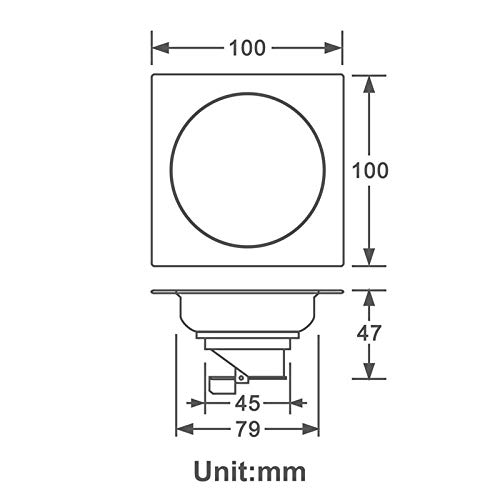 GPWDSN Tapón del colador del Fregadero de Acero Inoxidable Desagüe de Piso de Acero Inoxidable, Cuadrado, Redondo, de Gran Flujo, antiinsectos, Anti-reflujo y antiolor