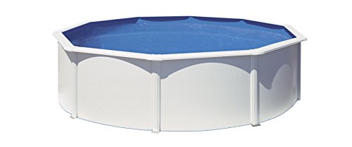 Gre KITPR303 Bora Bora - Piscina Elevada Redonda, Aspecto Acero Blanco, 300 x 120 cm