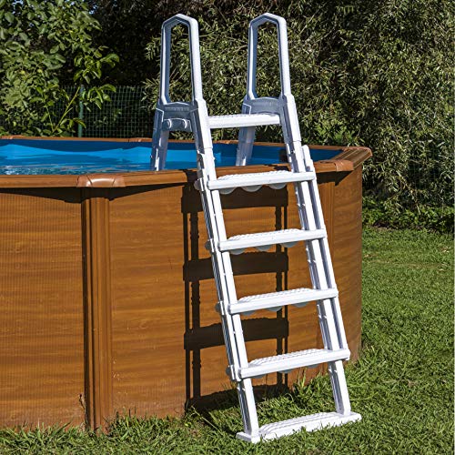 GRE L4PL – Escalera Moldeada para Piscinas elevadas, 4 peldaños, Plataforma