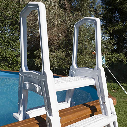 GRE L4PL – Escalera Moldeada para Piscinas elevadas, 4 peldaños, Plataforma