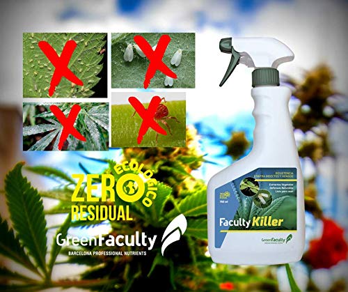 GreenFaculty - Killer - Insecticida, Fungicida Plantas de Interior y Jardín. Antiplagas Ecológico. Triple Acción contra Pulgones, Cochinillas, Araña Roja, Mosca Blanca, Oidio. 750 mL